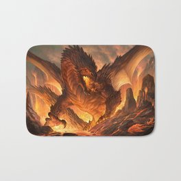 Red Dragon Bath Mat | Illustration, Painting, Digital 