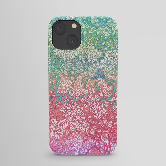 Soft Pastel Rainbow Doodle iPhone Case