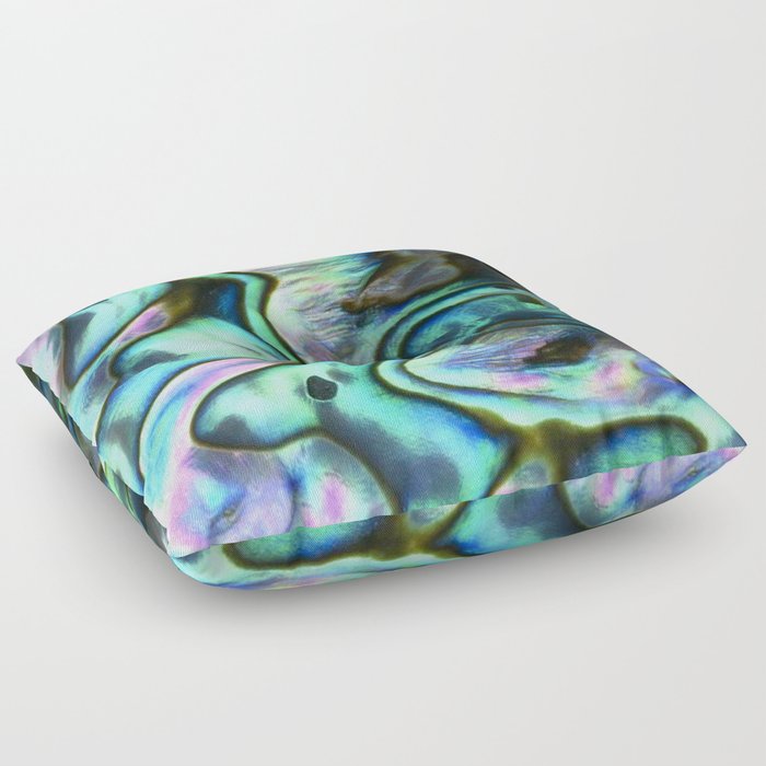 Green And Blue Abalone Pearl Shell Floor Pillow