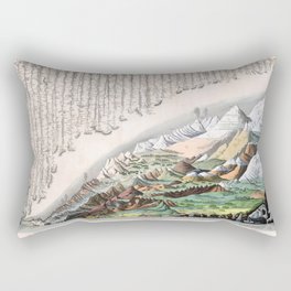 Rivers and Mountains of the World (1829) Rectangular Pillow