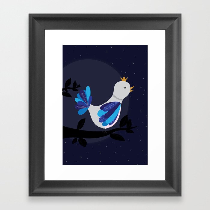 Rock-A-Bye Blue Bird Framed Art Print