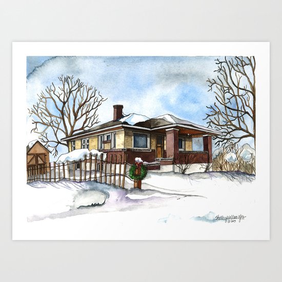 A Bungalow in the Country Art Print