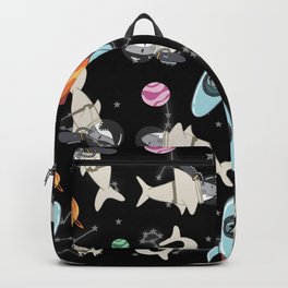 Sharks in space black skies Backpack