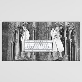 Argentina Photography - Argentine Cathedral In Black And White Desk Mat