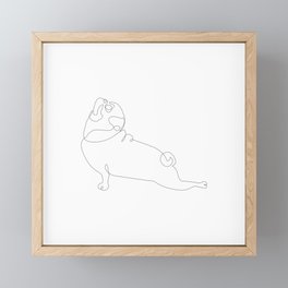 One Line Pug Upward Facing Dog Framed Mini Art Print