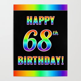 [ Thumbnail: Fun, Colorful, Rainbow Spectrum “HAPPY 68th BIRTHDAY!” Poster ]