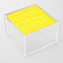 Good Vibes Only Yellow White Acrylic Box