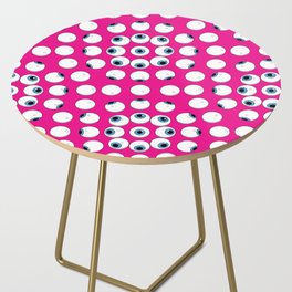 Pink Eyeball pattern Side Table