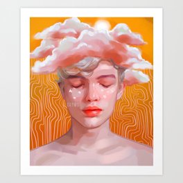 head in the clouds Art Print