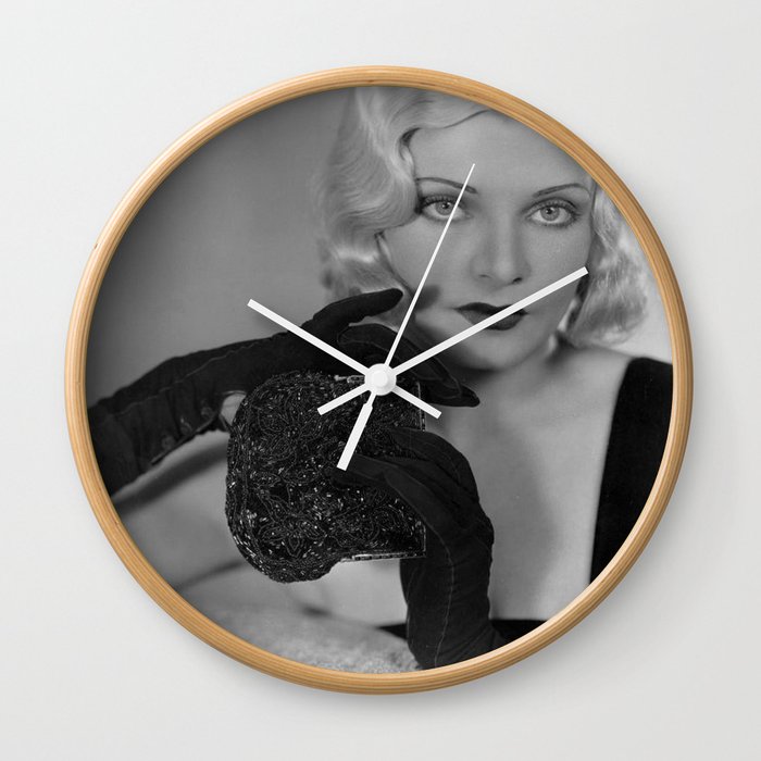 CLAIRE LUCE OPERA GLOVES PHOTOGRAPH ART DECO SULTRY VAMP BLONDE VIXEN Wall Clock