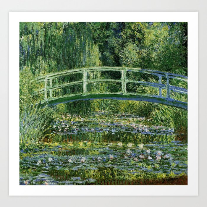 Water Lilies and Japanese Footbridge, Claude Monet Art Print