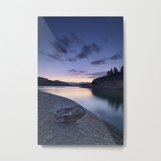"Mountain light". Blue sunset. Metal Print