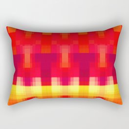 geometric symmetry art pixel square pattern abstract background in red yellow Rectangular Pillow