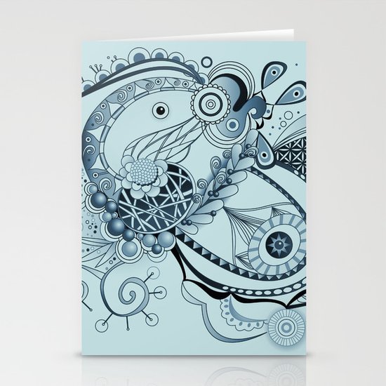 Spring tangle, colony blue Stationery Cards