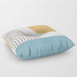 Sunny ocean Floor Pillow | Summer, Arch, Mid Century, Sunrise, Rainbow, Curated, Modern, Sunny, Sea, Landscape 