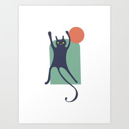 Dancing Kitten Cat Art Print