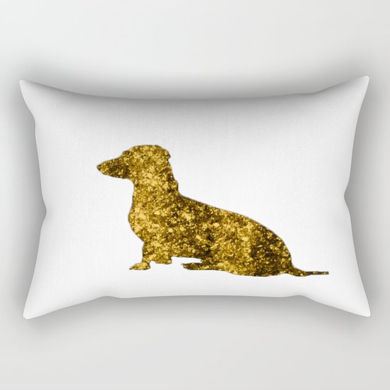 I LOVE my Dachshund - Luxury glitter dog Rectangular Pillow