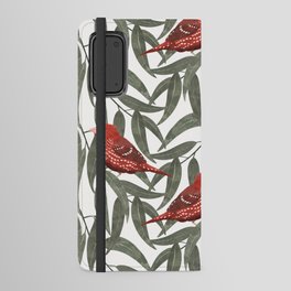 Bengali red bird and eucalyptus Android Wallet Case