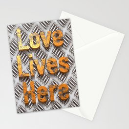 Love Lives Here on This Stationery Cards