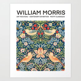 William Morris Strawberry Thief Pattern Exhibition  Art Print | Art, Morris, Floral, Kitchen, Artwork, Pattern, Thief, Strawberry, Illustration, Interior 