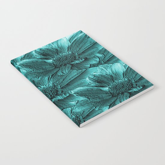 Turquoise Floral Abstract Notebook