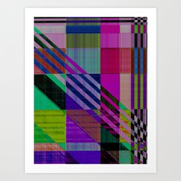 Abstrakt geometrisch lila grün Art Print