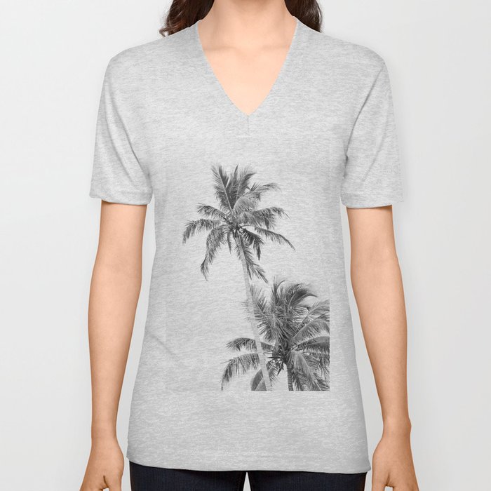 Floridian Palms Black & White #1 #tropical #wall #art #society6 V Neck T Shirt