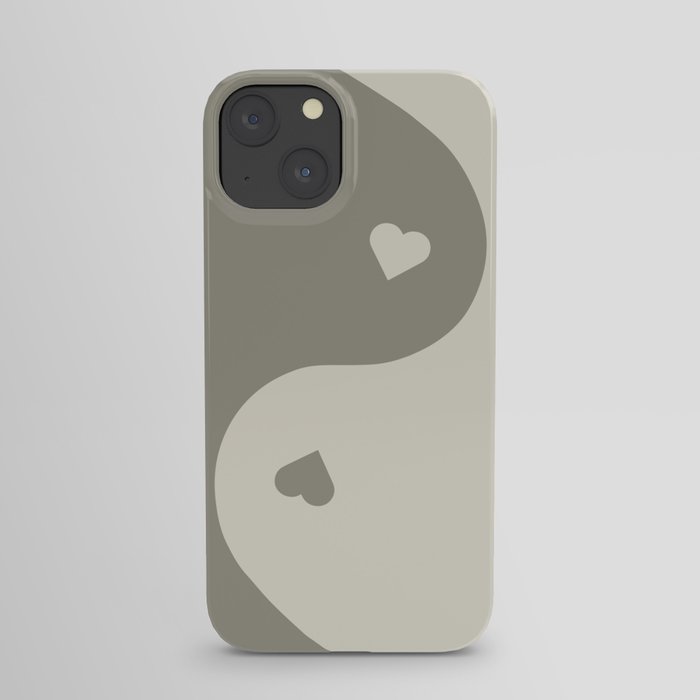 Pearl Bush And Pale Oyster Yin Yang Heart iPhone Case