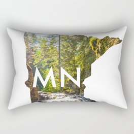 Minnesota Map MN | Waterfall and Long Exposure Photography Rectangular Pillow