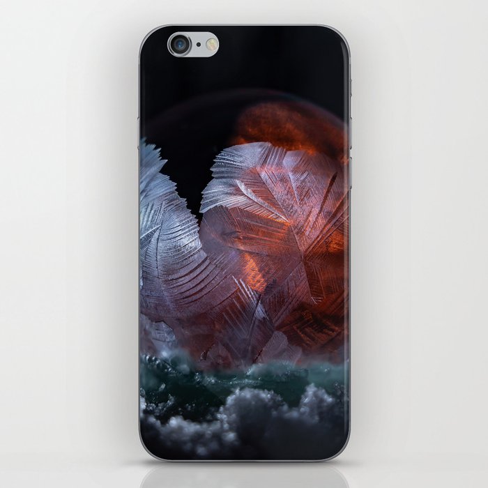 Red glowing soap bubble iPhone Skin