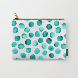 Watercolor Dots // Turquoise Carry-All Pouch | Paint, Watercolordots, Paintspots, Colorful, Spots, Ink, Painting, Watercolor, Painteddots, Dots 