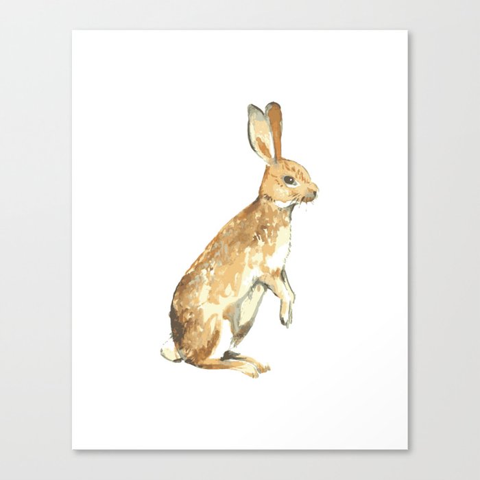 Watercolor Bunny Rabbit Canvas Print
