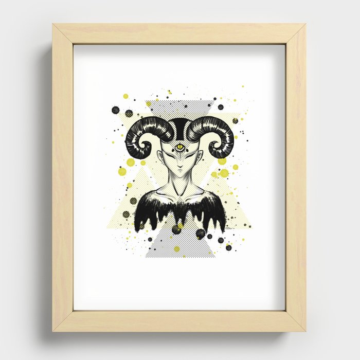 Tri Demon Recessed Framed Print