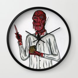 Uncle Frank Wall Clock | Blood, Micron, Creepy, Illustration, Scary, Monster, Spooky, Creeps, Skinned, Ink Pen 