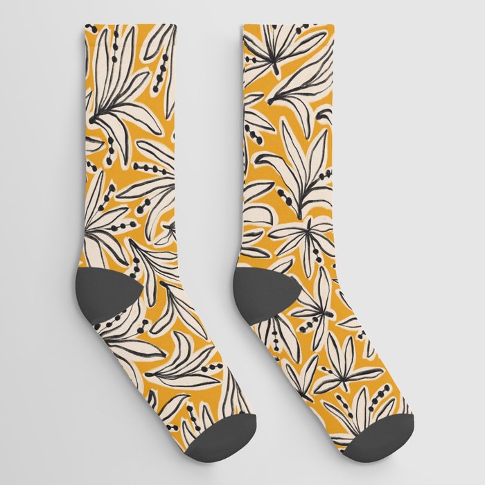 Lily Flower Pattern #2 Socks