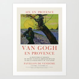 Vincent van Gogh - Exhibition poster the Pavilion of Vendome in Provence, 1959 Art Print