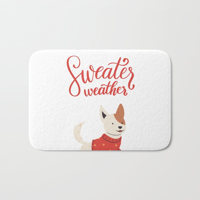 Sweater Weather Playful Pup Bath Mat