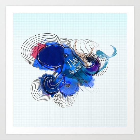 I hate the silence Art Print