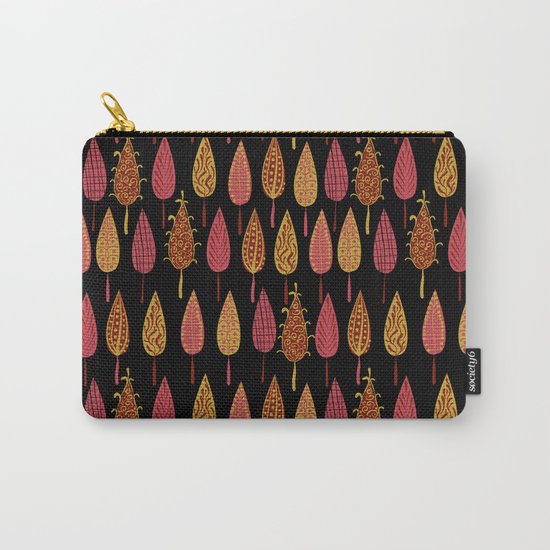 Autumn leaves on a black background . Carry-All Pouch