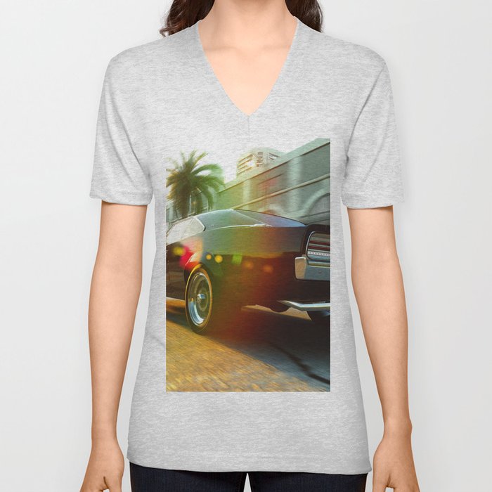 Blown RT Charger rea racing view black muscle car automobile transportation color photograph / photography poster posters V Neck T Shirt