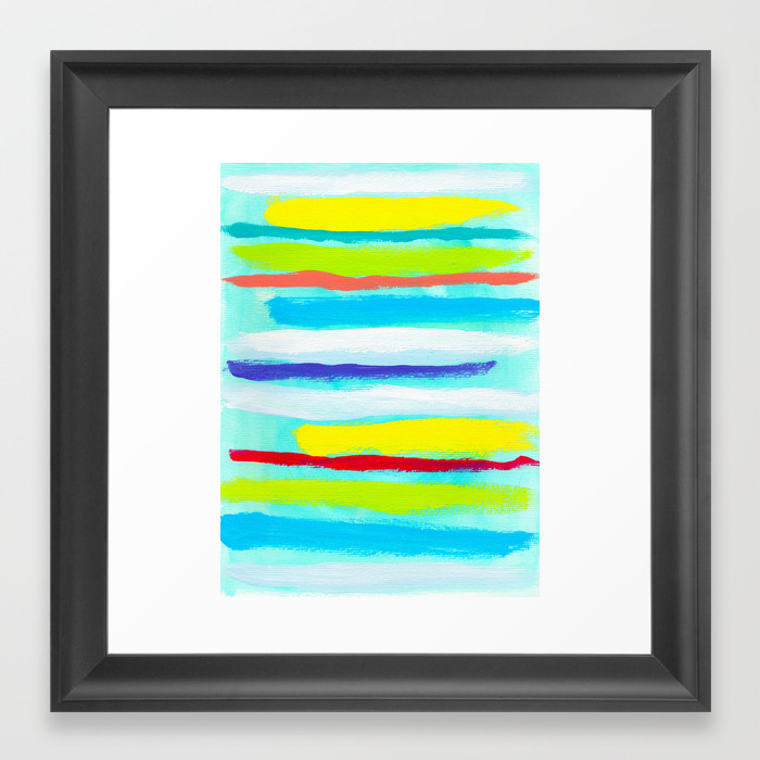 Ocean Blue Summer Blue Abstract Painting Stripes Pattern Beach