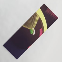 Abstract Geometric Digital Illustration in Purple Pink Yellow & Green Yoga Mat