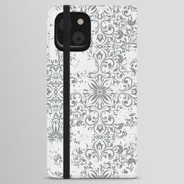 Seamless vintage rug with an effect of attrition. Damask carpet. Hand drawn seamless abstract pattern with eastern motifs. Vintage illustration iPhone Wallet Case