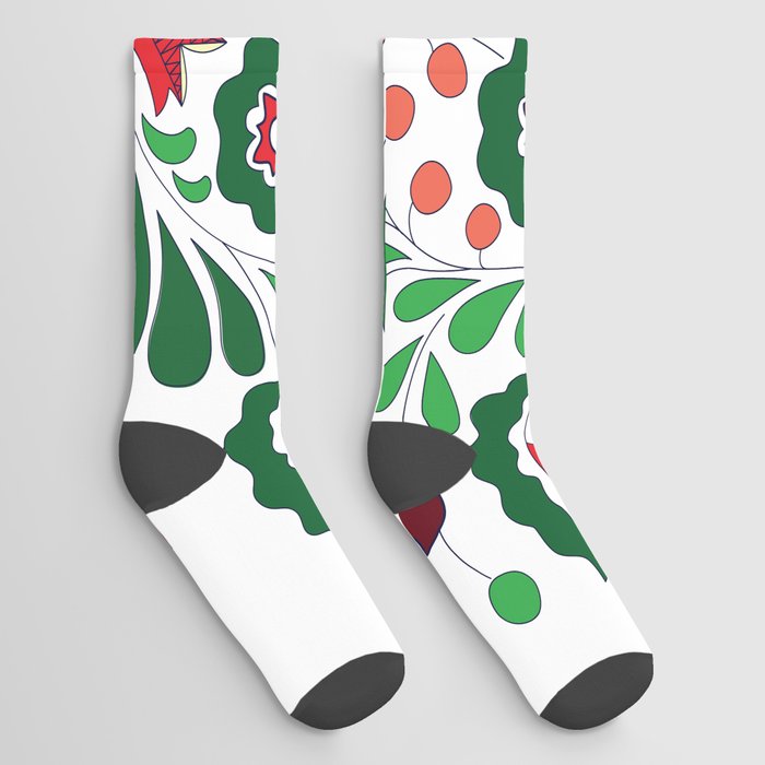 Abstract floral Heart  Socks