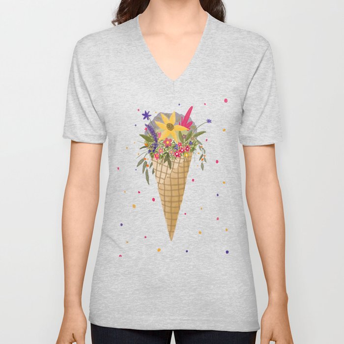 The spring flowers ice-cream V Neck T Shirt