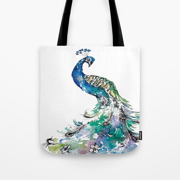 The Elegant Peacock Tote Bag
