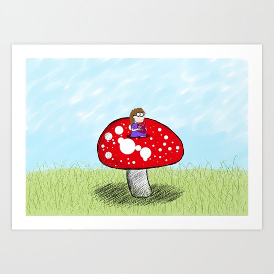Mushroom Girl Art Print