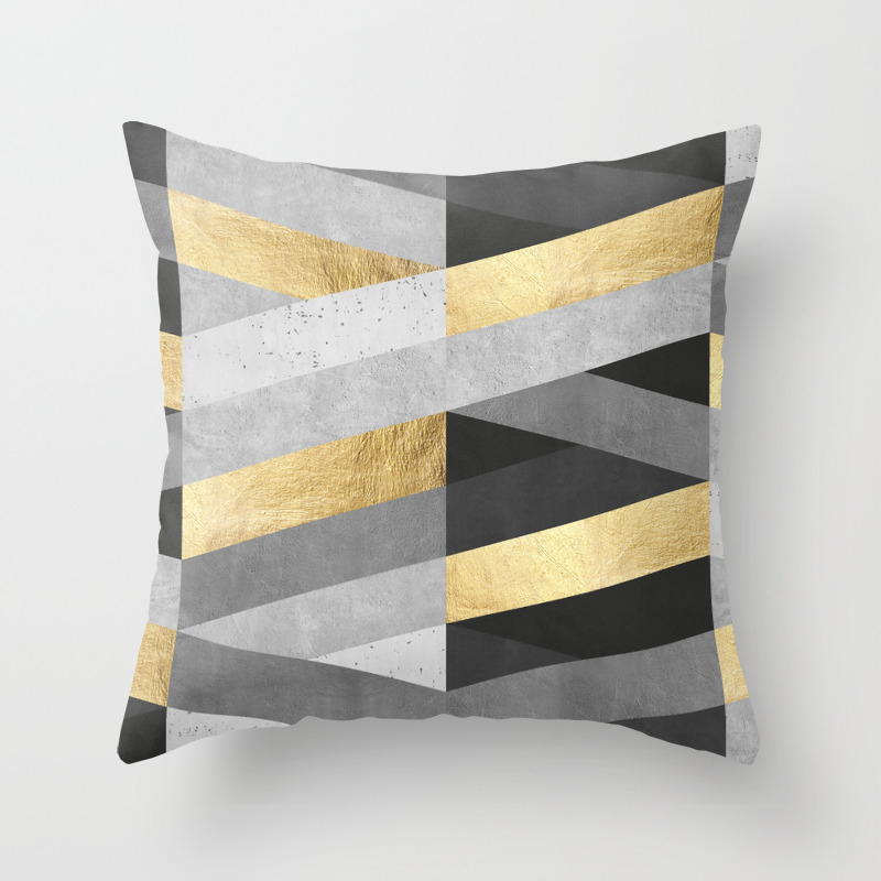 Grey and gold throw pillows Clearance