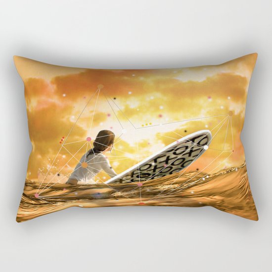 SURFING IN ORANGE CRUSH Rectangular Pillow