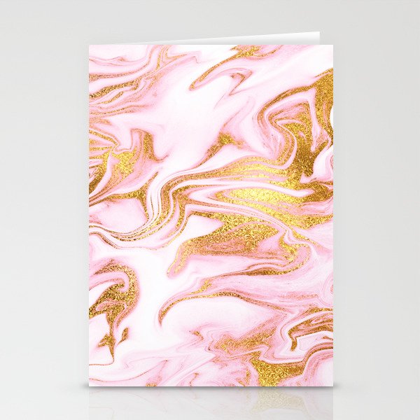 Rose Gold Marble Agate Geode Stationery Cards
